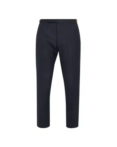 Thom Browne Slim-Leg Flannel Trousers, Medium Gray | Thumbnail 1