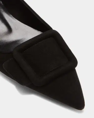 Manolo Blahnik Maysale Suede Buckle Ballerina Flats | Thumbnail 5