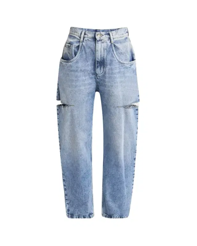 Maison Margiela Slash-Sides Wide-Leg Denim Pants