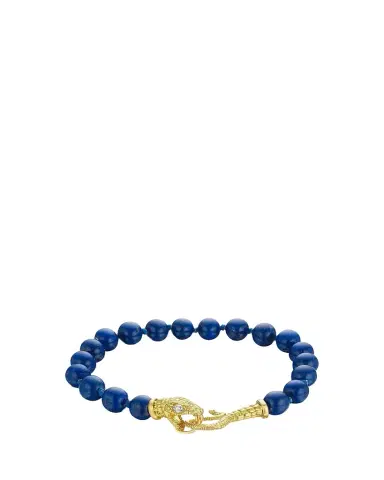 Anthony Lent Lapis Bead Serpent Bracelet in 18K Gold | Thumbnail 1