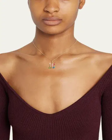 Bea Bongiasca Enamel Letter Necklace | Thumbnail 2