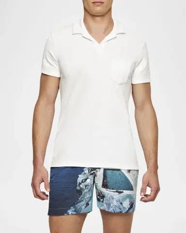 Orlebar Brown Men's Cotton Terry Polo Shirt | Thumbnail 3 Orlebar Brown Men's Cotton Terry Polo Shirt | Thumbnail 3