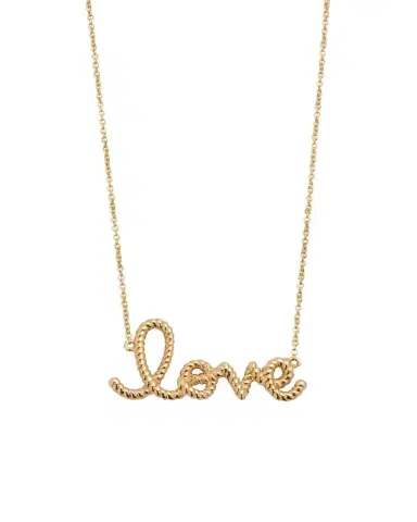 Sydney Evan 14K Yellow Gold Medium Rope Love Pendant Necklace | Thumbnail 1
