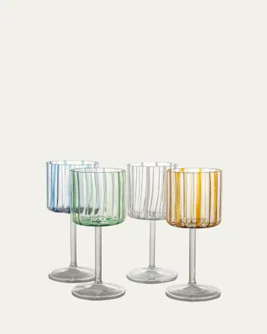 Tuttoattaccato Stripe Wine Glass, White | Thumbnail 2 Tuttoattaccato Stripe Wine Glass, White | Thumbnail 2