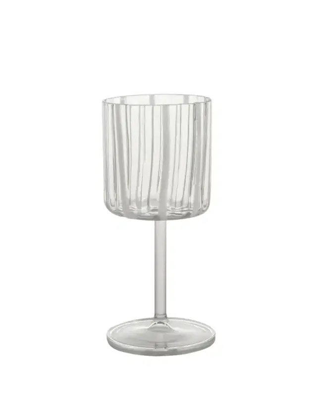Tuttoattaccato Stripe Wine Glass, White
