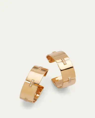 Lana 14K Gold Flawless Tag Link Vanity Hoop Earrings, 25mm | Thumbnail 3