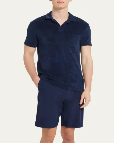Orlebar Brown Men's Cotton Terry Polo Shirt | Thumbnail 4 Orlebar Brown Men's Cotton Terry Polo Shirt | Thumbnail 4