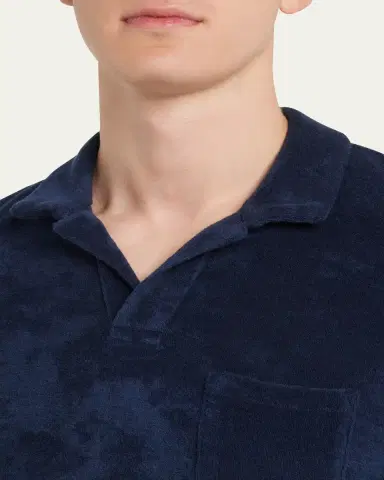 Orlebar Brown Men's Cotton Terry Polo Shirt | Thumbnail 5 Orlebar Brown Men's Cotton Terry Polo Shirt | Thumbnail 5