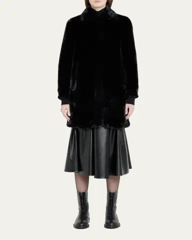 Akris punto Faux-Fur Collared Coat | Thumbnail 2 Akris punto Faux-Fur Collared Coat | Thumbnail 2