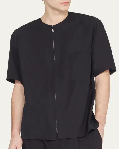 3.1 Phillip Lim Men's Zip-Front Baseball Shirt | Thumbnail 5