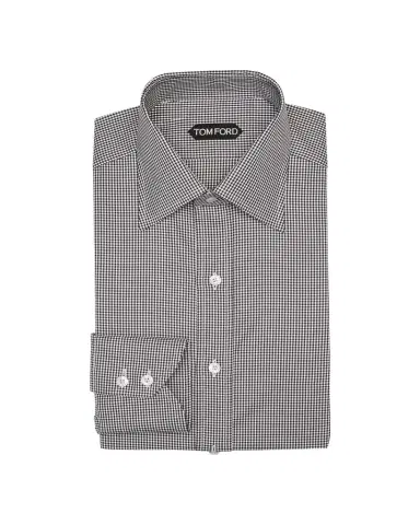 TOM FORD Men's Slim Fit Check Dress Shirt | Thumbnail 1