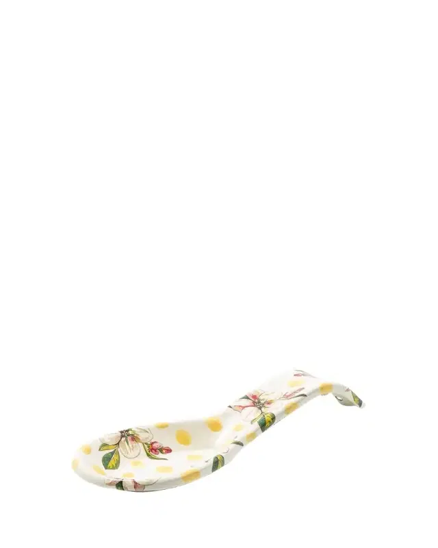 MacKenzie-Childs Wildflowers Yellow Enamel Spoon Rest