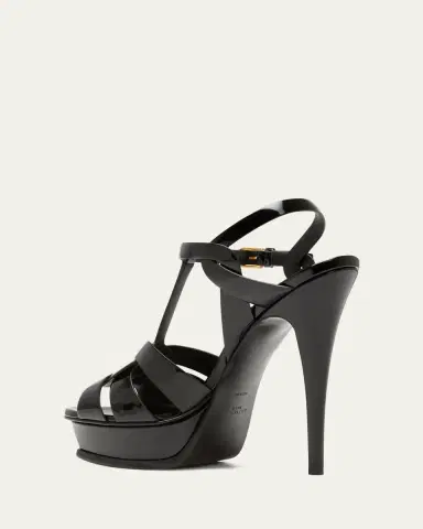 Saint Laurent Tribute Patent T-Strap Platform Sandals | Thumbnail 11 Saint Laurent Tribute Patent T-Strap Platform Sandals | Thumbnail 11