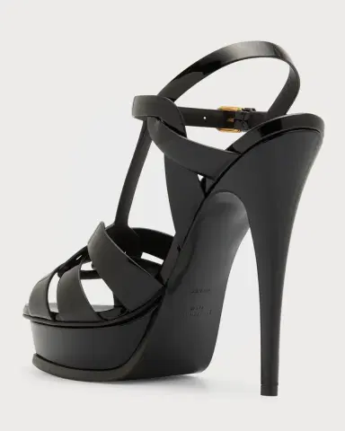 Saint Laurent Tribute Patent T-Strap Platform Sandals | Thumbnail 3 Saint Laurent Tribute Patent T-Strap Platform Sandals | Thumbnail 3