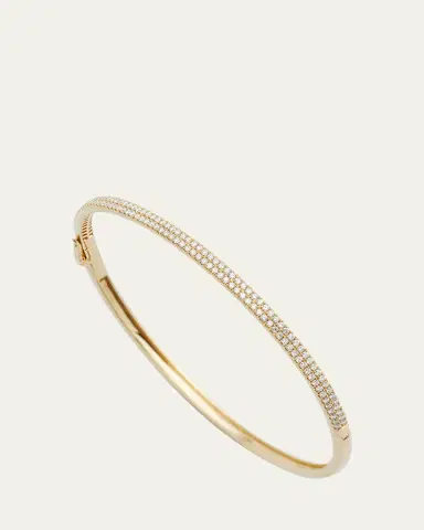 Mizuki 2-Row Pave Diamond Hinged Bracelet in 14K | Thumbnail 3