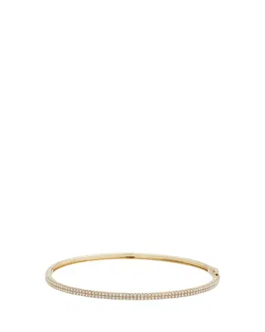 Mizuki 2-Row Pave Diamond Hinged Bracelet in 14K | Thumbnail 1