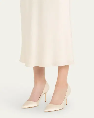 Manolo Blahnik BB 90mm Satin Pumps | Thumbnail 2 Manolo Blahnik BB 90mm Satin Pumps | Thumbnail 2