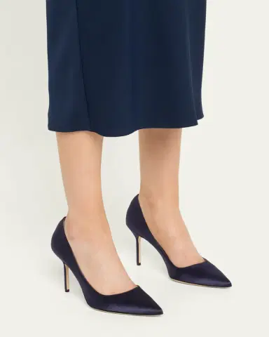 Manolo Blahnik BB 90mm Satin Pumps | Thumbnail 6 Manolo Blahnik BB 90mm Satin Pumps | Thumbnail 6