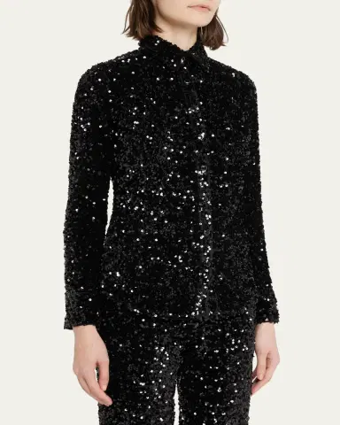 Coût De La Liberté Sequined Button Down Shirt | Thumbnail 4 Coût De La Liberté Sequined Button Down Shirt | Thumbnail 4