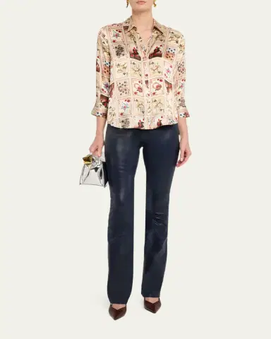 L'Agence Selma High-Rise Coated Sleek Baby Boot Jeans | Thumbnail 2