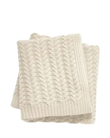 Sofia Cashmere Braided Cable-Knit Throw Blanket | Thumbnail 1