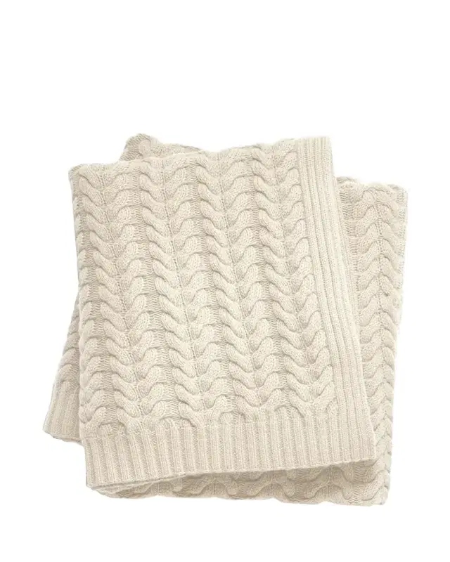 Sofia Cashmere Braided Cable-Knit Throw Blanket