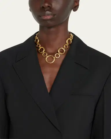 ben-amun Gold Hammered Chain Necklace with Toggle | Thumbnail 2 ben-amun Gold Hammered Chain Necklace with Toggle | Thumbnail 2