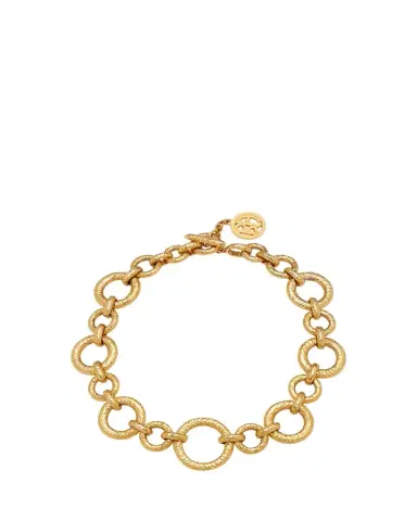 ben-amun Gold Hammered Chain Necklace with Toggle | Thumbnail 1 ben-amun Gold Hammered Chain Necklace with Toggle | Thumbnail 1