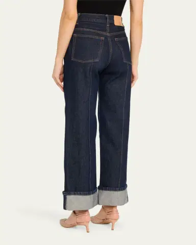 Ulla Johnson The Genevieve Topstitched Wide-Leg Denim Jeans | Thumbnail 3 Ulla Johnson The Genevieve Topstitched Wide-Leg Denim Jeans | Thumbnail 3