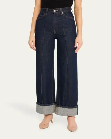 Ulla Johnson The Genevieve Topstitched Wide-Leg Denim Jeans | Thumbnail 4 Ulla Johnson The Genevieve Topstitched Wide-Leg Denim Jeans | Thumbnail 4