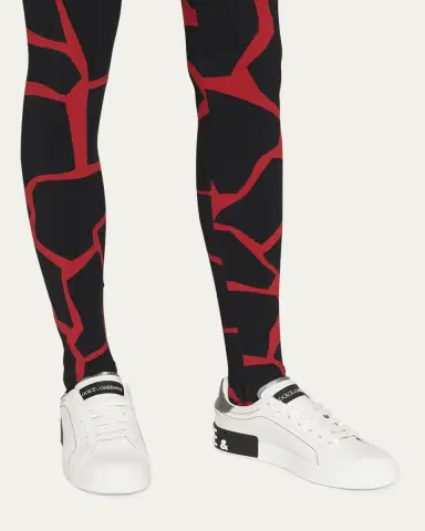 Dolce & Gabbana Leather Logo Low-Top Sneakers | Thumbnail 2 Dolce & Gabbana Leather Logo Low-Top Sneakers | Thumbnail 2