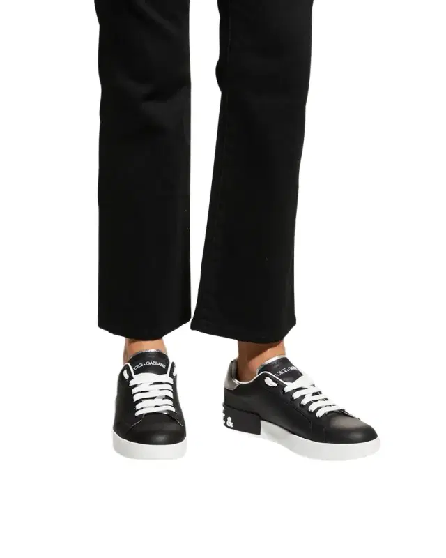 Dolce & Gabbana Leather Logo Low-Top Sneakers