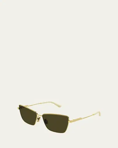 Bottega Veneta Rectangle Golden Metal Sunglasses | Thumbnail 2 Bottega Veneta Rectangle Golden Metal Sunglasses | Thumbnail 2