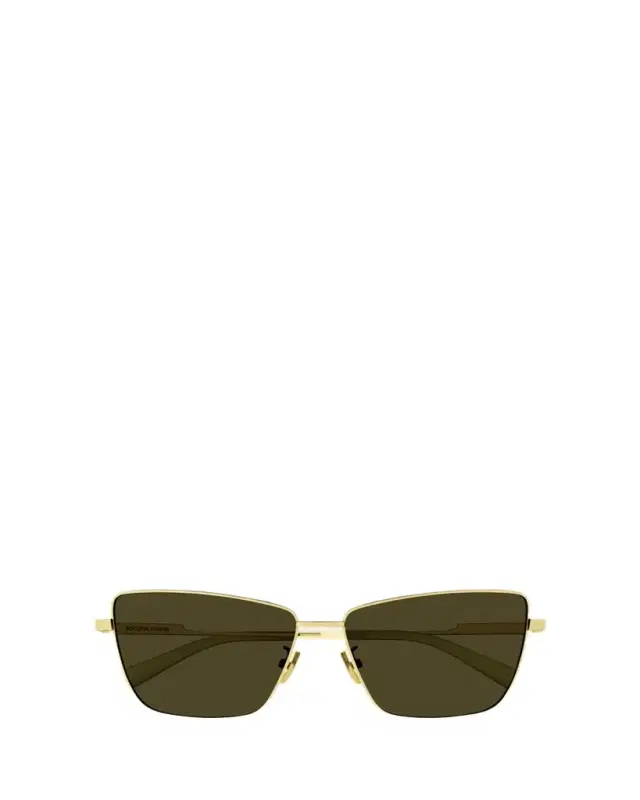 Rectangle Golden Metal Sunglasses