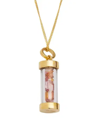 Aliita Bottle Necklace with Pink Tourmaline, Citrine and Morganite Mini-Baguette Sprinkles | Thumbnail 1