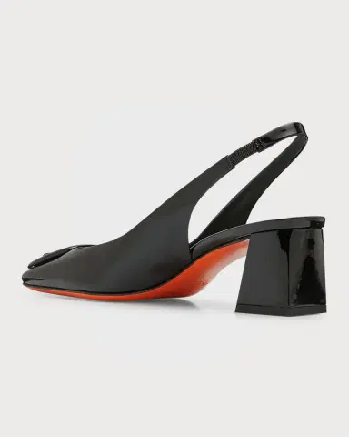 Santoni Lemon Patent Buckle Slingback Pumps | Thumbnail 3