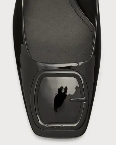 Santoni Lemon Patent Buckle Slingback Pumps | Thumbnail 5