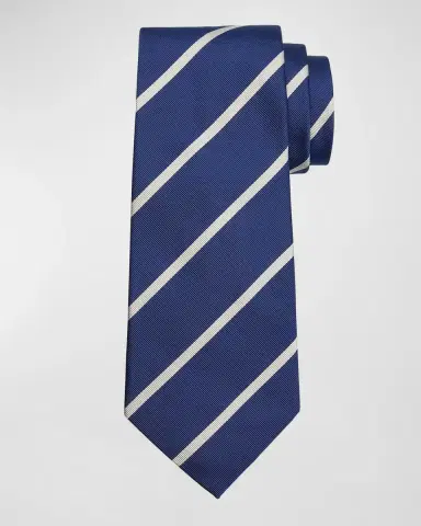 Ralph Lauren Purple Label Men 's Diagonal Striped Silk Tie | Thumbnail 2