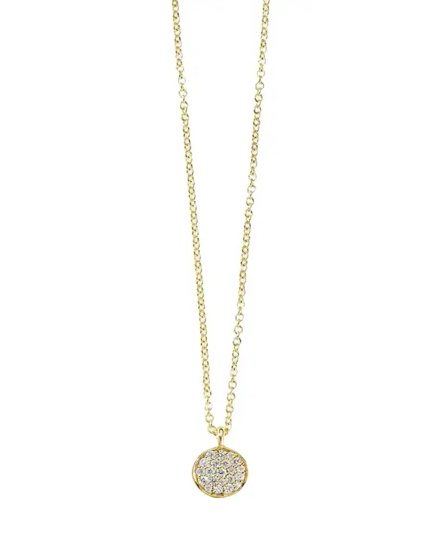 Mini Flower Pendant Necklace in 18K Gold with Diamonds