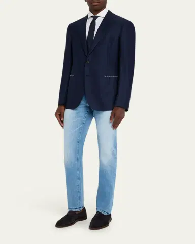 Cesare Attolini Men's Deconstructed Wool Two-Button Blazer | Thumbnail 2 Cesare Attolini Men's Deconstructed Wool Two-Button Blazer | Thumbnail 2