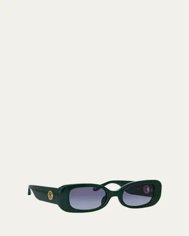 Linda Farrow Lola Rectangle Acetate & Nylon Sunglasses | Thumbnail 2 Linda Farrow Lola Rectangle Acetate & Nylon Sunglasses | Thumbnail 2