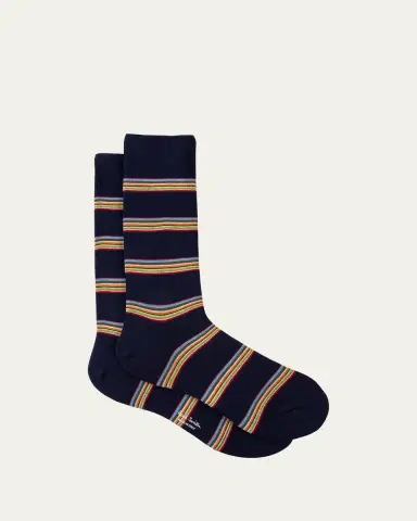 Paul Smith Men's Multiblock Ribbed Crew Socks | Thumbnail 2