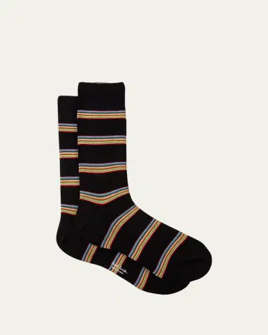 Paul Smith Men's Multiblock Ribbed Crew Socks | Thumbnail 4