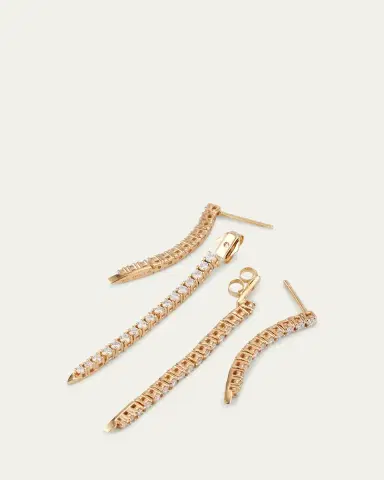 Lana Flawless 14K Gold Graduating Diamond Tennis Earrings | Thumbnail 3