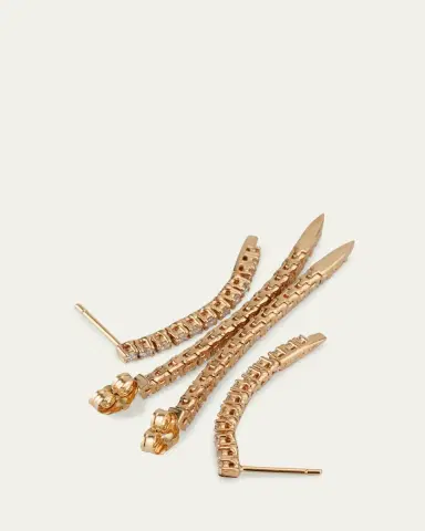 Lana Flawless 14K Gold Graduating Diamond Tennis Earrings | Thumbnail 4