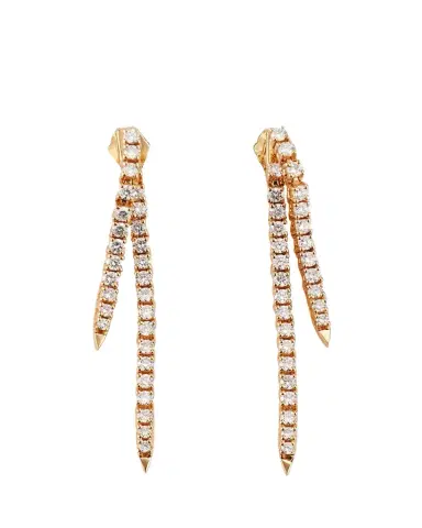 Lana Flawless 14K Gold Graduating Diamond Tennis Earrings | Thumbnail 1