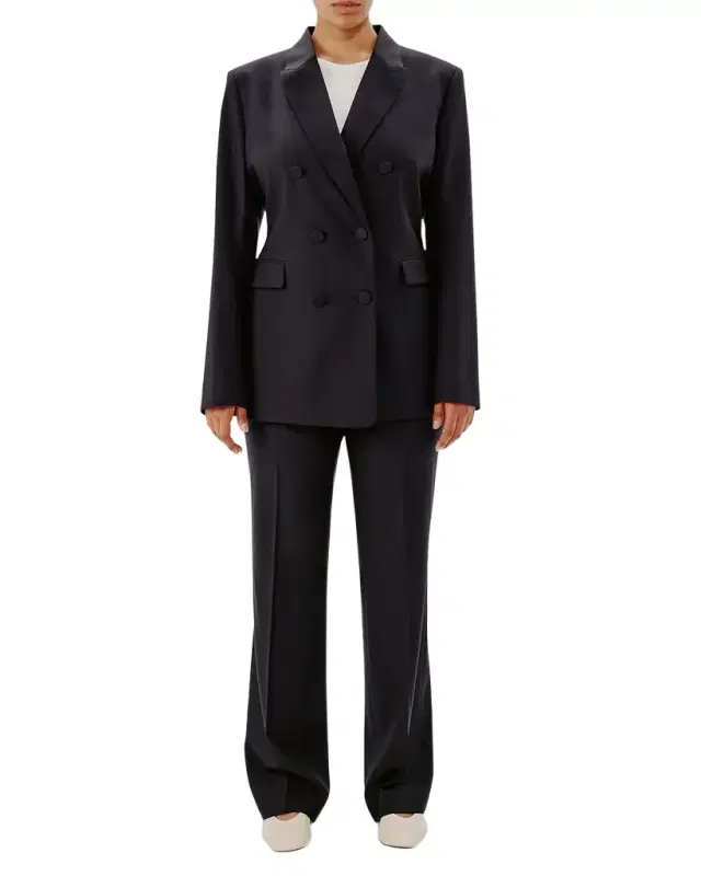 Wool Double-Breasted Blazer Jacket