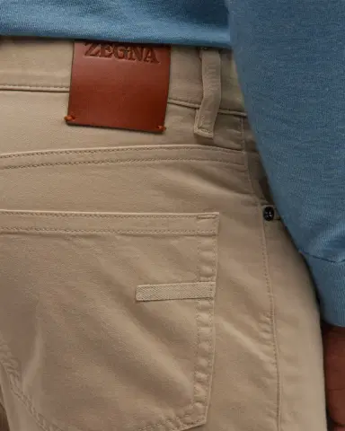 ZEGNA Men's Brushed Cotton 5-Pocket Trousers | Thumbnail 11