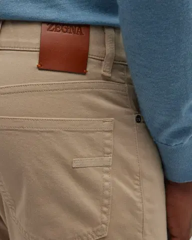 ZEGNA Men's Brushed Cotton 5-Pocket Trousers | Thumbnail 4