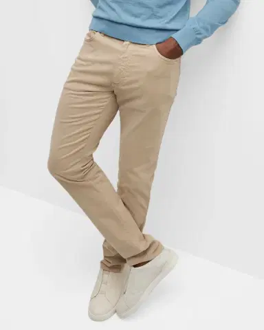 ZEGNA Men's Brushed Cotton 5-Pocket Trousers | Thumbnail 5